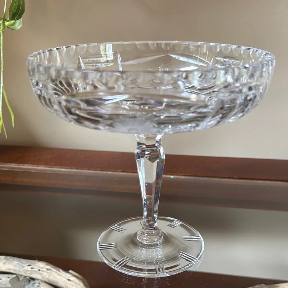 Vintage Elegant Lead Crystal Glass Candy Dish
